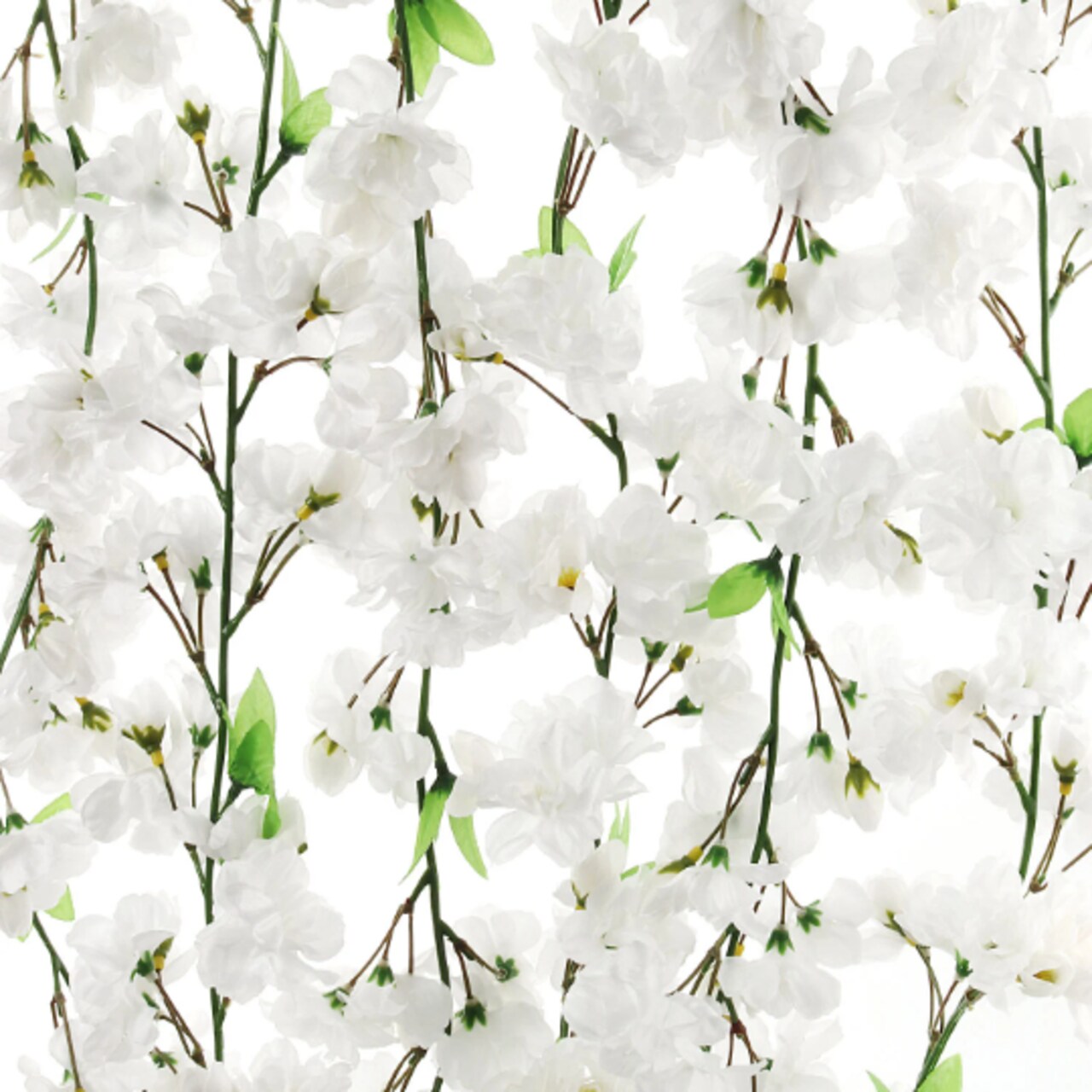 4.5-Foot White Cherry Blossom Garland - Set of 6 Lifelike Silk Flowers & Foliage, Ideal Spring Garlands for Party, Event, Home & Office Decor - Floral Home by Artificial Flowers